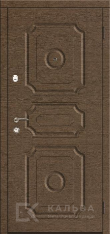Фото «Стальная дверь МДФ тёмный дуб снаружи классика внутри модерн №175»
